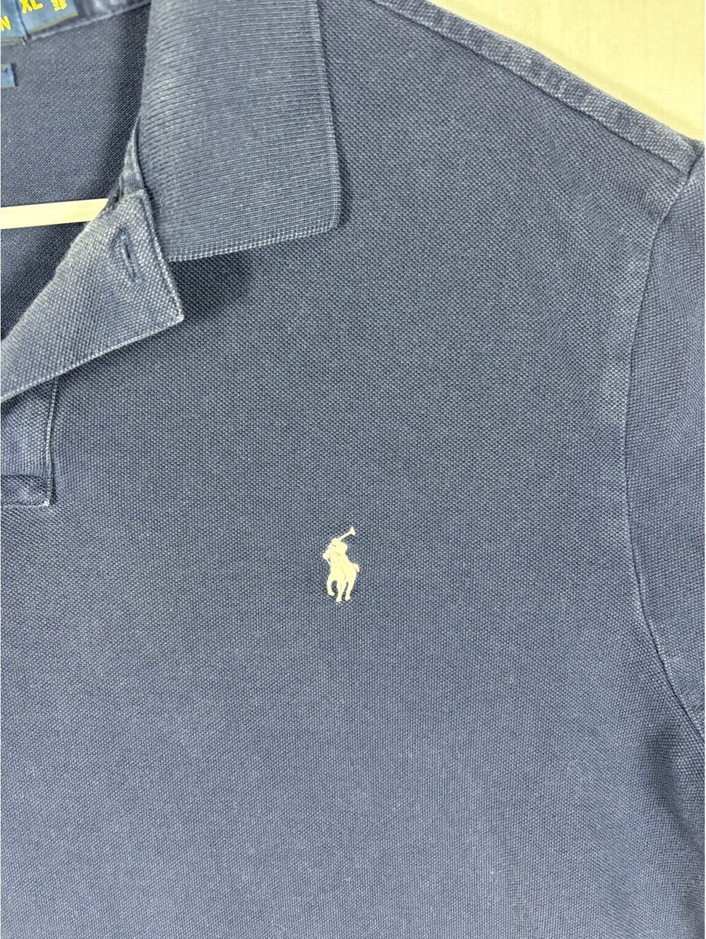Polo Ralph Lauren Men’s XL Navy Custom Fit Polo Shirt White Pony Logo - Picture 4 of 4